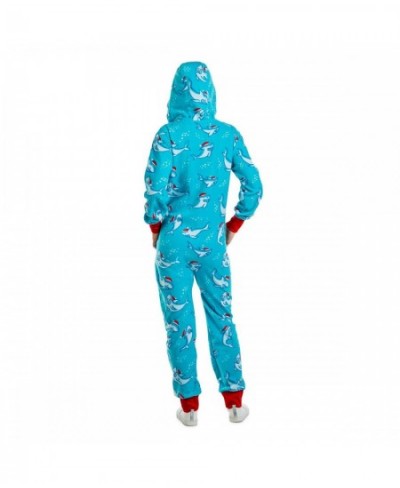 Christmas Women's One Piece Pajamas with Hood Cute Cartoon Pattern Adult Cozy Jumpsuits Homewear with Pocket $44.06 - Jumpsuits