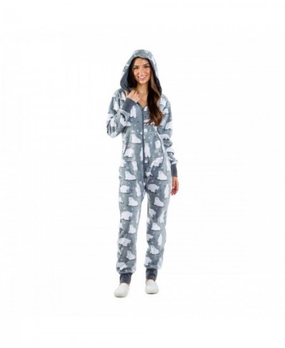 Christmas Women's One Piece Pajamas with Hood Cute Cartoon Pattern Adult Cozy Jumpsuits Homewear with Pocket $44.06 - Jumpsuits