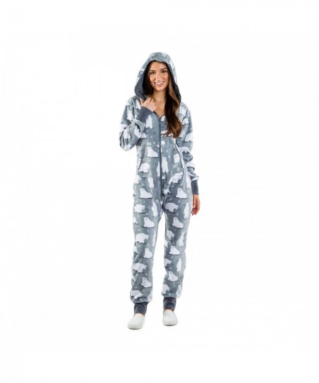 Christmas Women's One Piece Pajamas with Hood Cute Cartoon Pattern Adult Cozy Jumpsuits Homewear with Pocket $44.06 - Jumpsuits