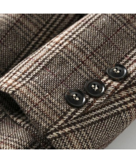 Vintage Blazer Women Single Breasted Office Ladies Plaid Blazer Long Sleeve Loose Plaid Coat Jacket Women Blazers Female 2022...