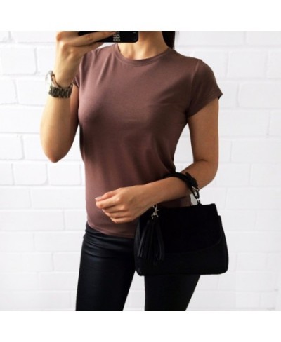 Fashion Short Sleeve Women Gray t shirt t-shirt tshirt femaale clothes harajuku Simple 90s summer top $13.70 - Plus Size Clothes