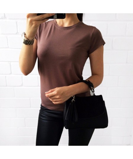 Fashion Short Sleeve Women Gray t shirt t-shirt tshirt femaale clothes harajuku Simple 90s summer top $13.70 - Plus Size Clothes