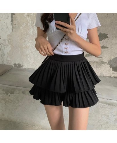 3 Sizes S-l Causal High Waist Summer A-line Pleated Solid Casual High Elastic Waist Women 2023 New Shorts Skirts $27.99 - Bot...