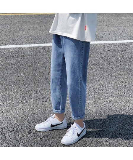 Jeans Women Solid Straight Ankle Length Pockets Loose Autumn Mens Fashion All Match Daily Simple Oversize Ulzzang Harajuku Ch...