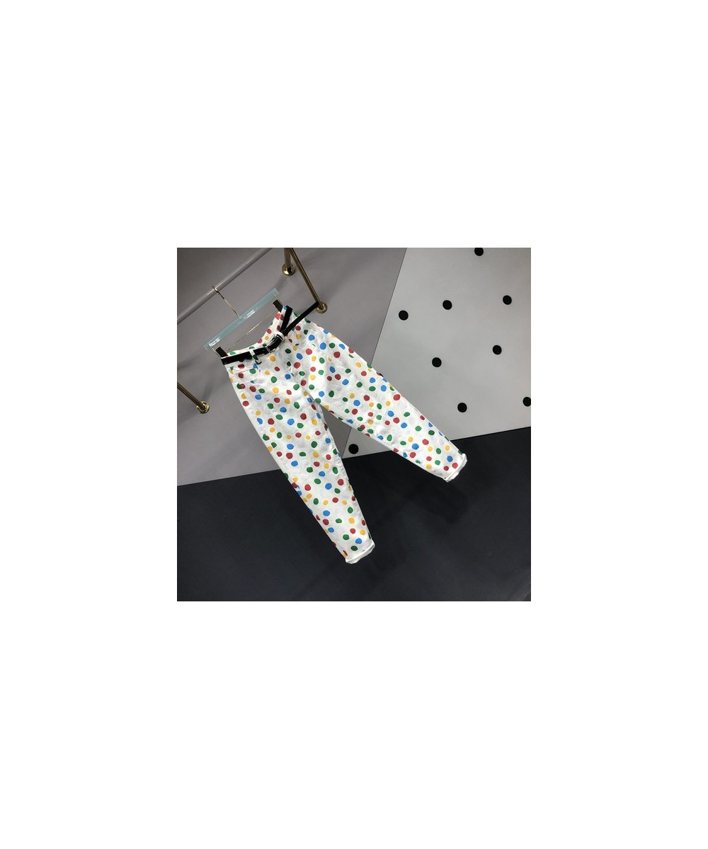 Colorful Polka Dot Jeans for Women 2023 Spring and Summer New Versatile Carrot Trousers High Waist Slimming Harem Denim Pants...