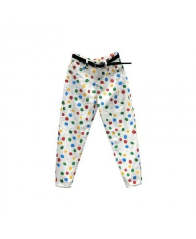 Colorful Polka Dot Jeans for Women 2023 Spring and Summer New Versatile Carrot Trousers High Waist Slimming Harem Denim Pants...