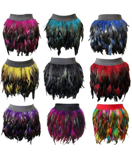 New Design Party Event Plumage Women Harajuku Sexy Lingerie Gothic Harness Garters Belt Swan Feather Skirt $40.89 - Bottoms