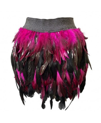 New Design Party Event Plumage Women Harajuku Sexy Lingerie Gothic Harness Garters Belt Swan Feather Skirt $40.89 - Bottoms