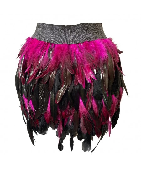 New Design Party Event Plumage Women Harajuku Sexy Lingerie Gothic Harness Garters Belt Swan Feather Skirt $40.89 - Bottoms