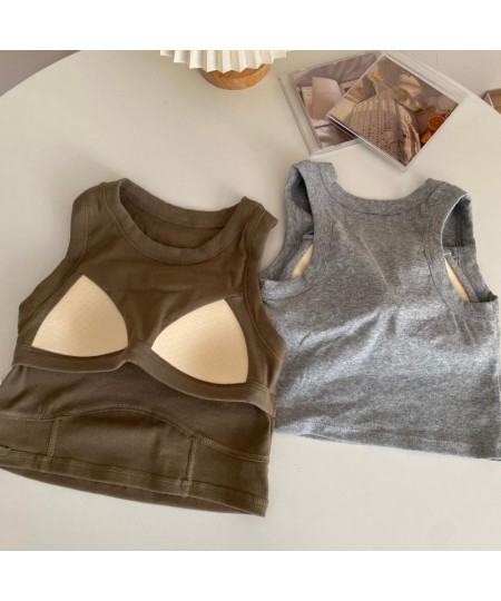 Tank Tops Women 2023 Fashion Chic Comfortable Stretchy Summer Pure Color Feminine Hipster Korean Style Inside Simple Crops Co...