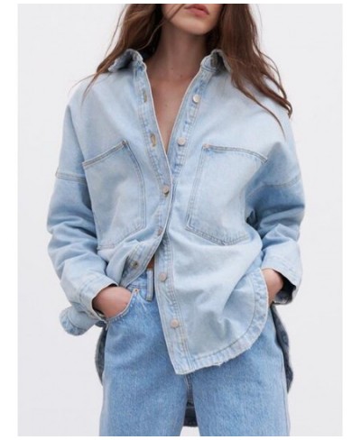 summer new women's clothing Hong Kong style versatile pockets plus size denim shirt jacket jacket $70.15 - Jackets & Coats