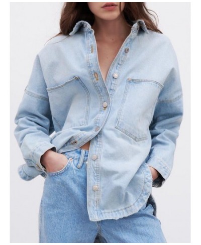 summer new women's clothing Hong Kong style versatile pockets plus size denim shirt jacket jacket $70.15 - Jackets & Coats