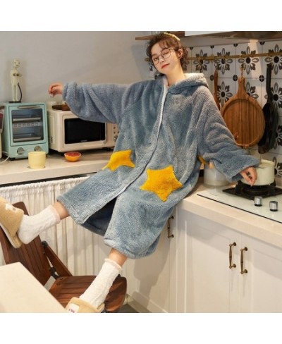 Kawaii Pajamas For Teen Girls Flannel Bathrobe Warm Winter Cartoon Sleepwear Pyjamas Korean Robes with Pants Women Nightwear ...