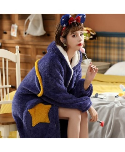 Kawaii Pajamas For Teen Girls Flannel Bathrobe Warm Winter Cartoon Sleepwear Pyjamas Korean Robes with Pants Women Nightwear ...