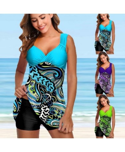 Women Plus Size Sexy Two Pieces Tankini Swimsuit Swimwear Female Print Bikini Brazilian Bather Monokini Bathing Suit Beachwea...