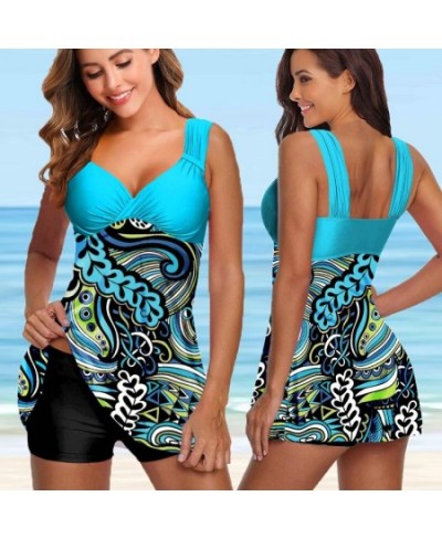 Women Plus Size Sexy Two Pieces Tankini Swimsuit Swimwear Female Print Bikini Brazilian Bather Monokini Bathing Suit Beachwea...