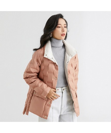 2022 Winter Version Women Light White Duck Down Coat Korean Female Solid Puffer Jacket Thicken Warm Stand Short Lady Outwear ...