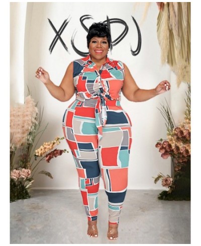 Two Piece Set Women Outfit 2023 Summer Short Sleeve Top and Pant Suits Matching Sets Plus Size Wholesale $44.07 - Plus Size C...