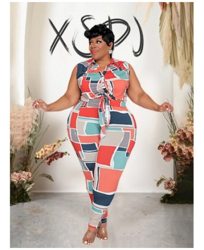 Two Piece Set Women Outfit 2023 Summer Short Sleeve Top and Pant Suits Matching Sets Plus Size Wholesale $44.07 - Plus Size C...