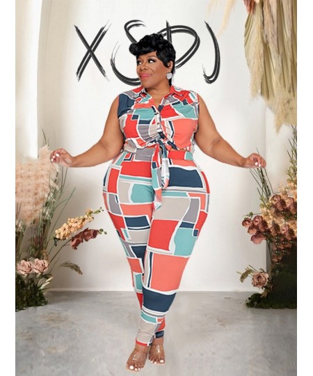 Two Piece Set Women Outfit 2023 Summer Short Sleeve Top and Pant Suits Matching Sets Plus Size Wholesale $44.07 - Plus Size C...