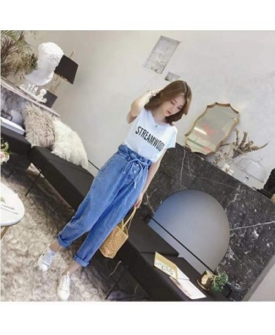 Retro Drawstring High Waist Jeans Women's Invisible Open-Seat Pants Outdoor Convenient Loose Straight Trousers Denim Harem $6...