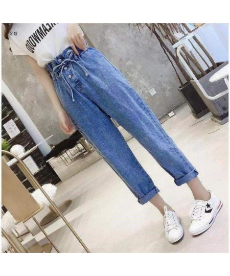 Retro Drawstring High Waist Jeans Women's Invisible Open-Seat Pants Outdoor Convenient Loose Straight Trousers Denim Harem $6...