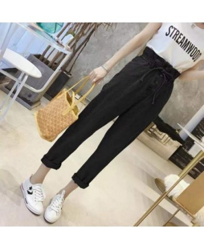 Retro Drawstring High Waist Jeans Women's Invisible Open-Seat Pants Outdoor Convenient Loose Straight Trousers Denim Harem $6...