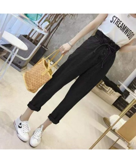 Retro Drawstring High Waist Jeans Women's Invisible Open-Seat Pants Outdoor Convenient Loose Straight Trousers Denim Harem $6...