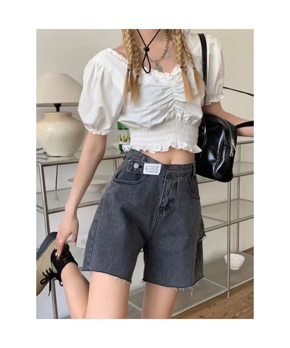 Gradient Hot Girl Denim Shorts Women's Summer Niche Sweet And Cool Loose High Waist A-line Wide-leg Five-point Pants $29.37 -...