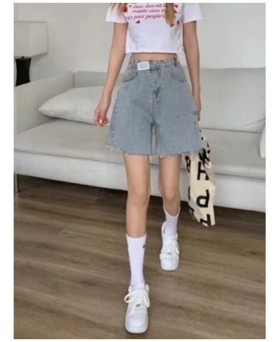 Gradient Hot Girl Denim Shorts Women's Summer Niche Sweet And Cool Loose High Waist A-line Wide-leg Five-point Pants $29.37 -...