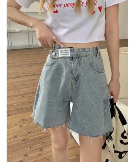 Gradient Hot Girl Denim Shorts Women's Summer Niche Sweet And Cool Loose High Waist A-line Wide-leg Five-point Pants $29.37 -...