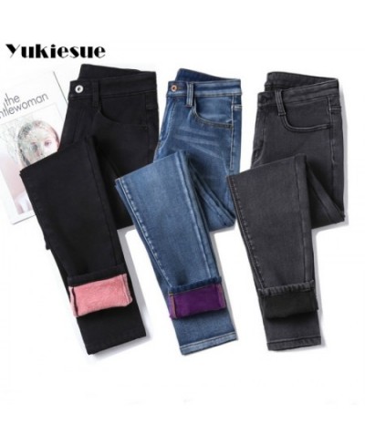 Winter Warm Jeans Woman 2022 High Waist Casual Velvet Ladies Trousers Female Pantalon Denim jeans for Women Pants clothe 40 $...