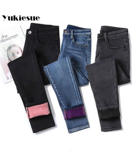 Winter Warm Jeans Woman 2022 High Waist Casual Velvet Ladies Trousers Female Pantalon Denim jeans for Women Pants clothe 40 $...