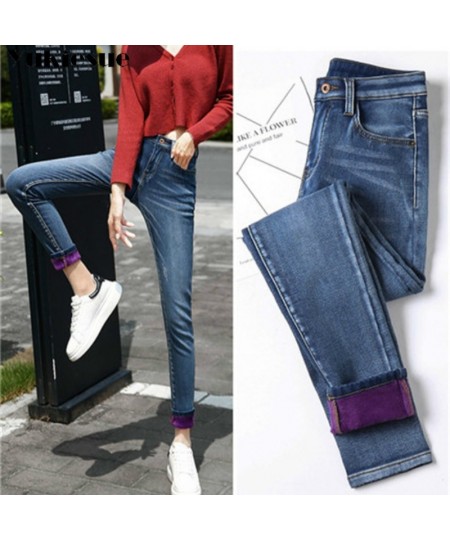 Winter Warm Jeans Woman 2022 High Waist Casual Velvet Ladies Trousers Female Pantalon Denim jeans for Women Pants clothe 40 $...