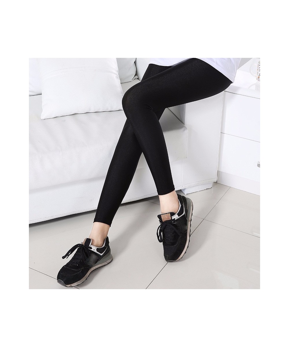 S-5XL Size Women's Summer Bright Pants Wear Thin Ice Silk Bright Black Push-up Slim High Waist Stretch Large Size Tights $20....