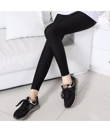 S-5XL Size Women's Summer Bright Pants Wear Thin Ice Silk Bright Black Push-up Slim High Waist Stretch Large Size Tights $20....