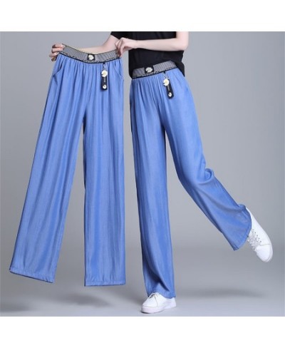 Summer Oversized 4xl Ice Silk Wide Leg Jeans For Women Baggy Casual Thin Vaqueros Fashion High Waist Straight Pantalones $32....