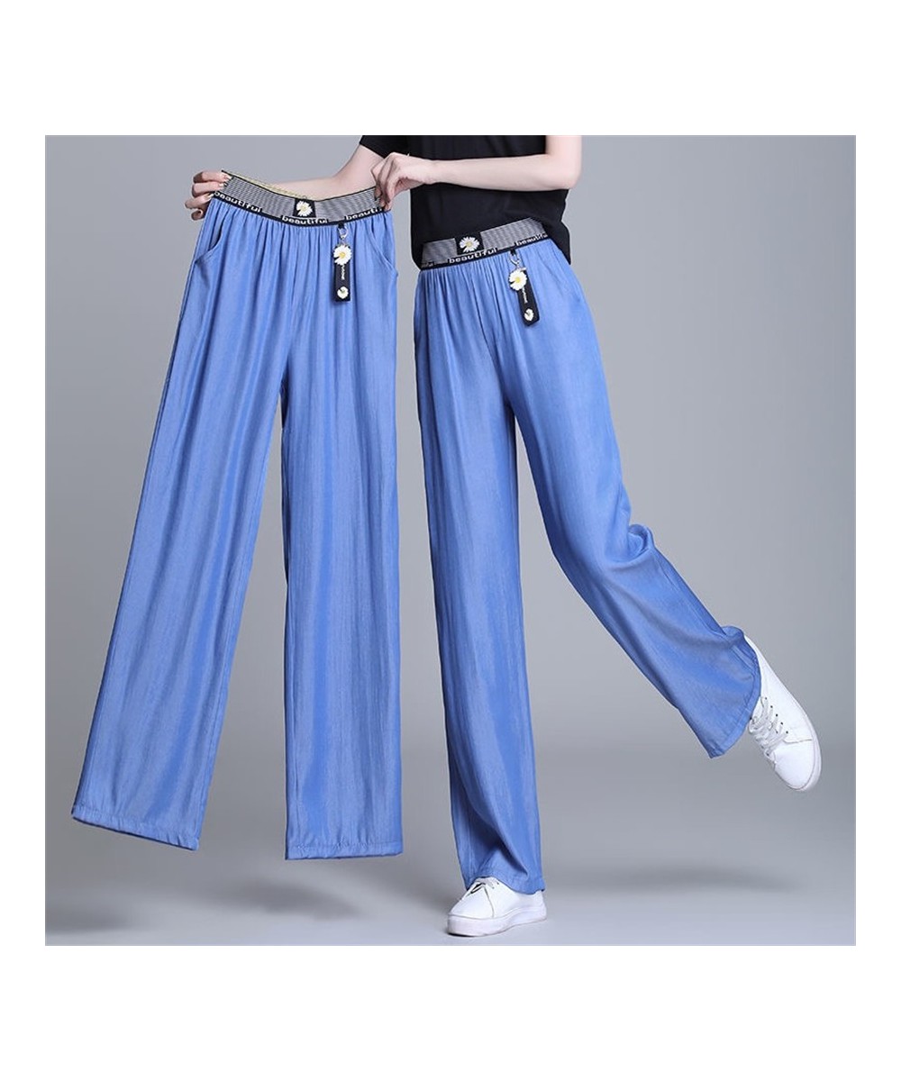 Summer Oversized 4xl Ice Silk Wide Leg Jeans For Women Baggy Casual Thin Vaqueros Fashion High Waist Straight Pantalones $32....