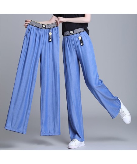 Summer Oversized 4xl Ice Silk Wide Leg Jeans For Women Baggy Casual Thin Vaqueros Fashion High Waist Straight Pantalones $32....