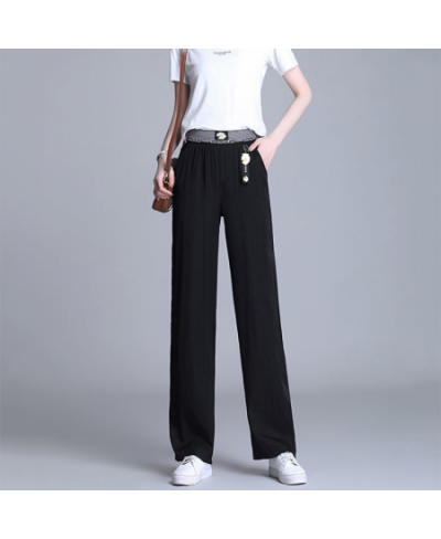 Summer Oversized 4xl Ice Silk Wide Leg Jeans For Women Baggy Casual Thin Vaqueros Fashion High Waist Straight Pantalones $32....