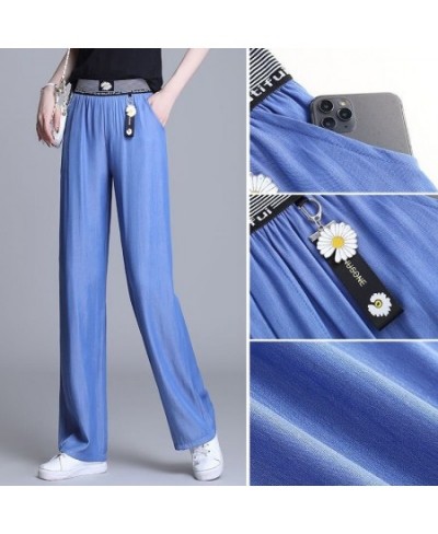 Summer Oversized 4xl Ice Silk Wide Leg Jeans For Women Baggy Casual Thin Vaqueros Fashion High Waist Straight Pantalones $32....