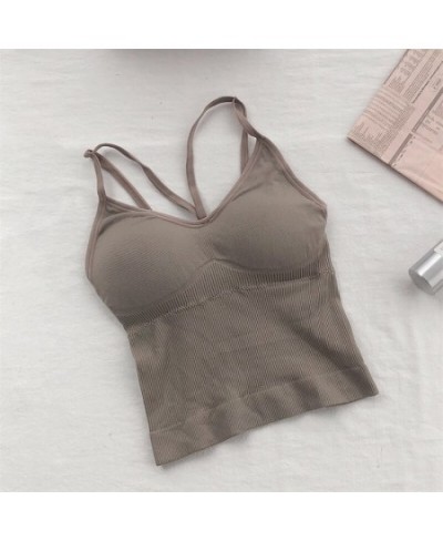 Women Padded Camis Push Up Sexy Top Suspender Tank Up Fashion Solid Color Lingerie Female Soft Top Bra $13.76 - Tops & Tees