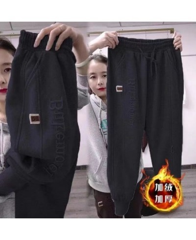 Spring Autumn Casual Pants Female Women's Trousers High Waist Elastic Padded Warm Winter Harem Pants Fashion Sports Pants 4XL...