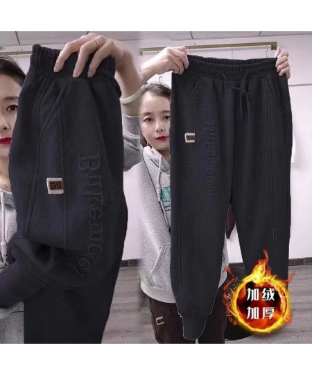 Spring Autumn Casual Pants Female Women's Trousers High Waist Elastic Padded Warm Winter Harem Pants Fashion Sports Pants 4XL...