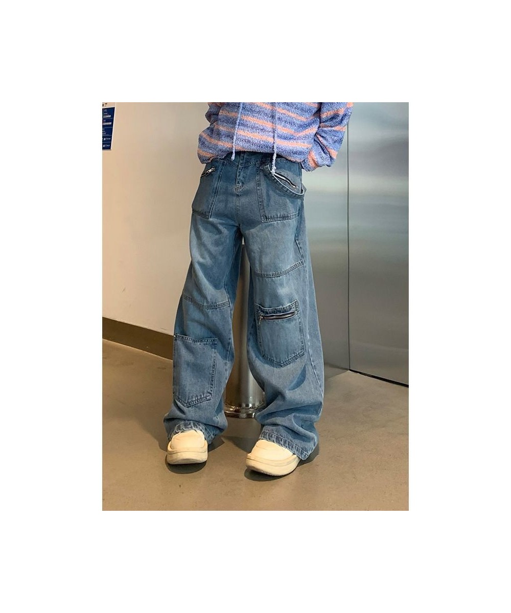 Cargo Pants Women Jeans Vintage Street Distressed Wash Baggy Jeans Women Clothing Casual Wide Leg High Waisted Jeans Woman $5...