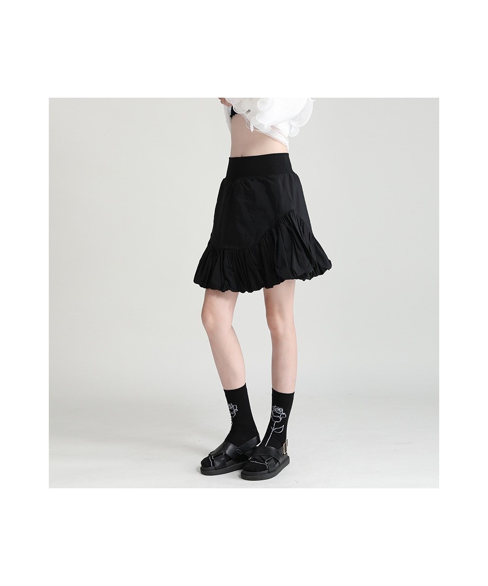 Elastic high waist bubble flower bud cloud short skirt thin design sense half skirt summer a word skirts $52.55 - Skirts