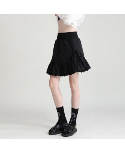 Elastic high waist bubble flower bud cloud short skirt thin design sense half skirt summer a word skirts $52.55 - Skirts