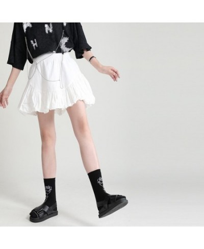 Elastic high waist bubble flower bud cloud short skirt thin design sense half skirt summer a word skirts $52.55 - Skirts