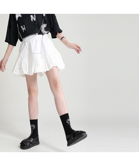 Elastic high waist bubble flower bud cloud short skirt thin design sense half skirt summer a word skirts $52.55 - Skirts