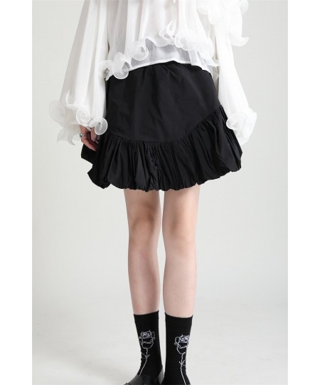 Elastic high waist bubble flower bud cloud short skirt thin design sense half skirt summer a word skirts $52.55 - Skirts